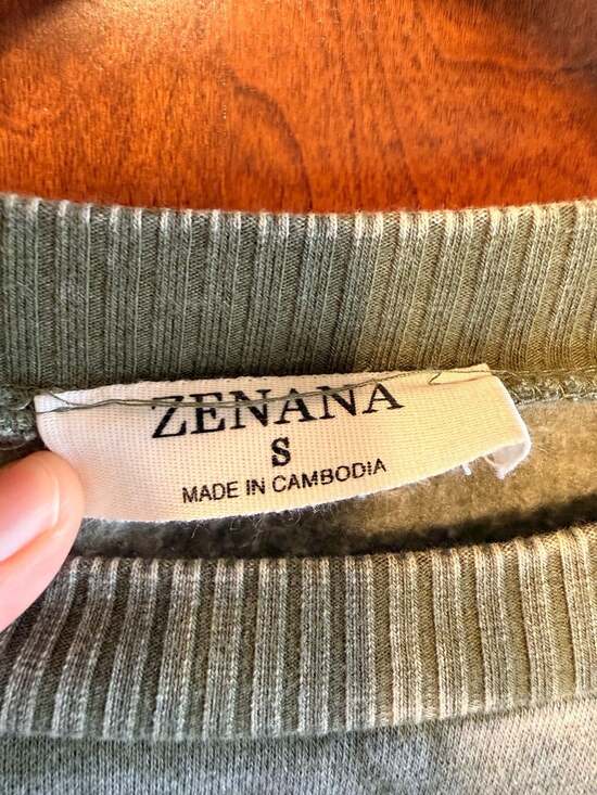 Green Acid Wash Fleece Sweatshirt - Shop , - Picture 4 of 5